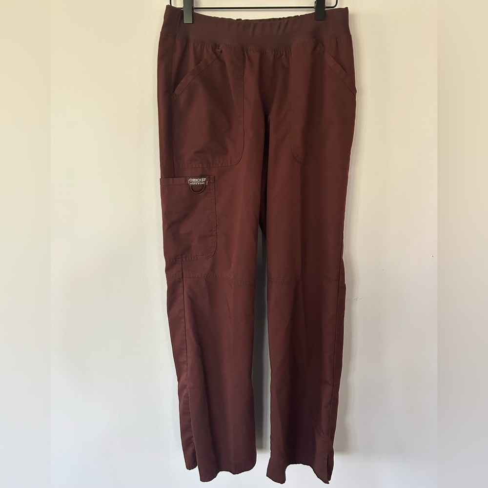 Cherokee Workwear Women's Scrub Set, Burgundy, GUC, Size Small - Picture 6 of 8